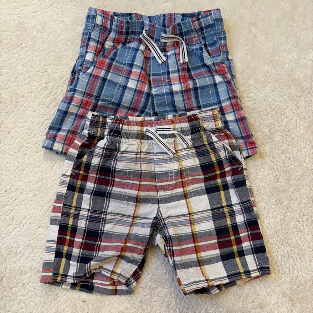 Nautica Kids Plaid Shorts - Blue and Red
